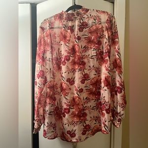 Torrid Chiffon Smocked Mock Neck Blouse